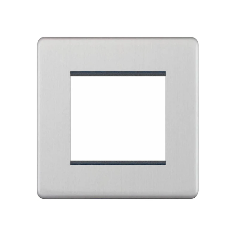 Hilton 1 Gang 2 Aperture Screwless Grid Faceplate