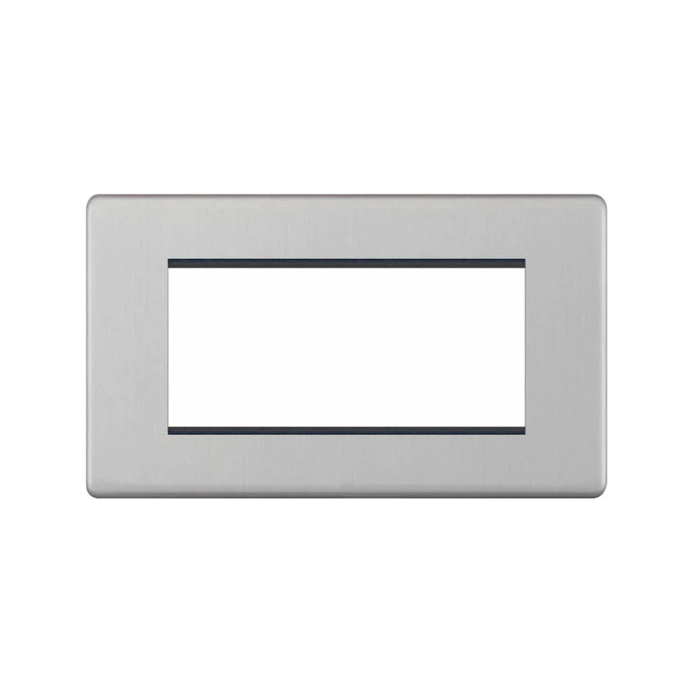 Hilton 2 Gang 4 Aperture Screwless Grid Faceplate