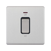 Hilton 1 Gang 45A DP Switch with Neon Screwless - Satin Chrome, Black Insert
