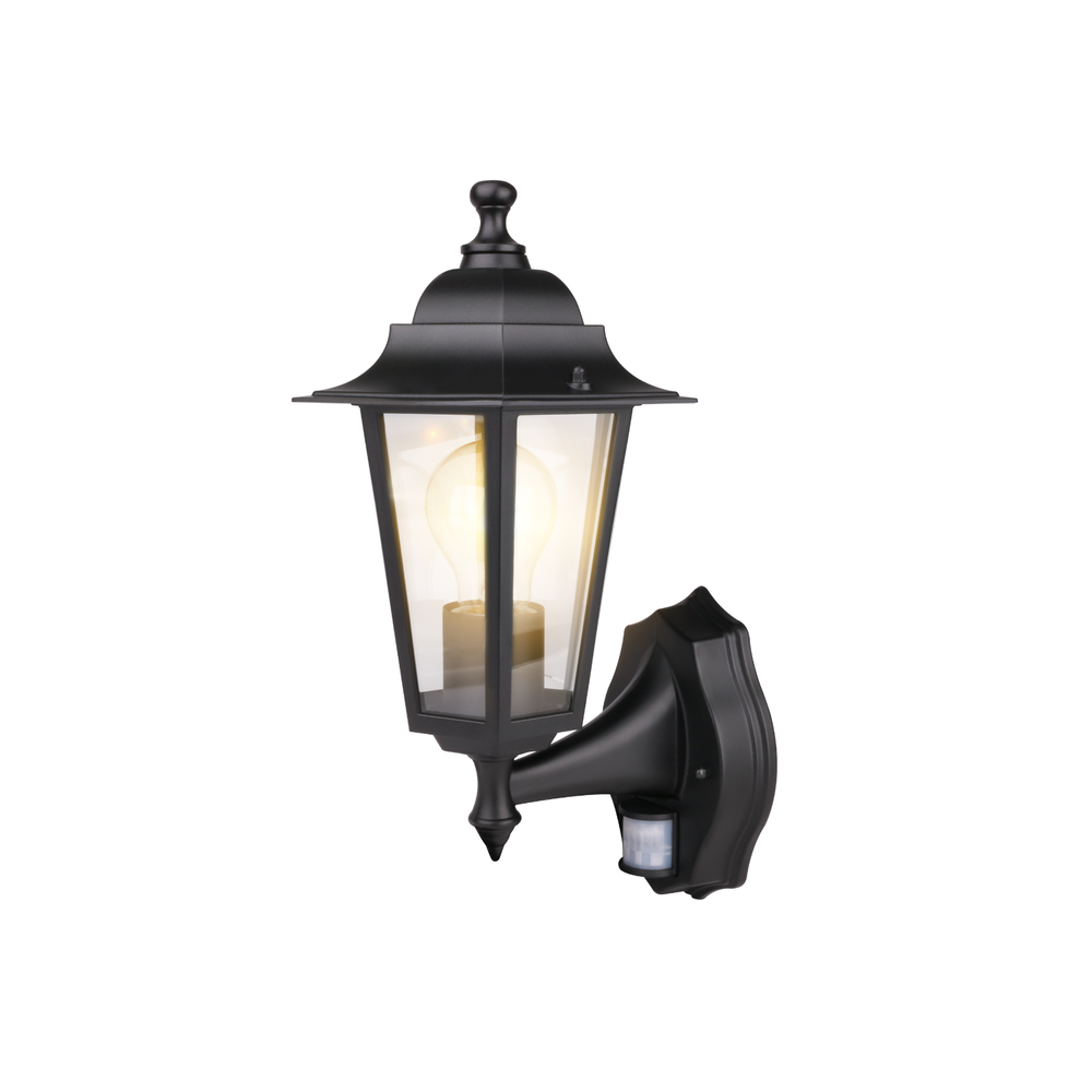 Out Door 6 Sided Black PIR Lantern (S5902)