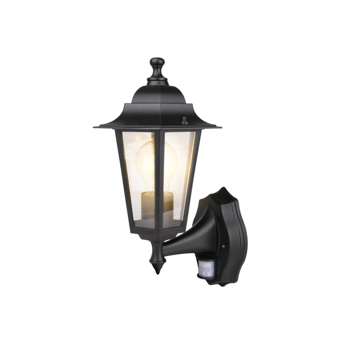 Out Door 6 Sided Black PIR Lantern (S5902)
