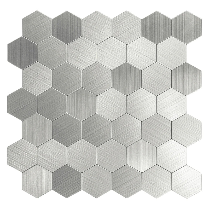 Ener-J Large HexaStyle Aluminum Peel & Stick Tile, Size: 290 x 288 x 4 mm (Pack of 4)