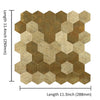 Ener-J Large Luxe Gold HexaStyle Aluminum Peel & Stick Tile, Size: 290 x 288 x 4 mm (Pack of 4)