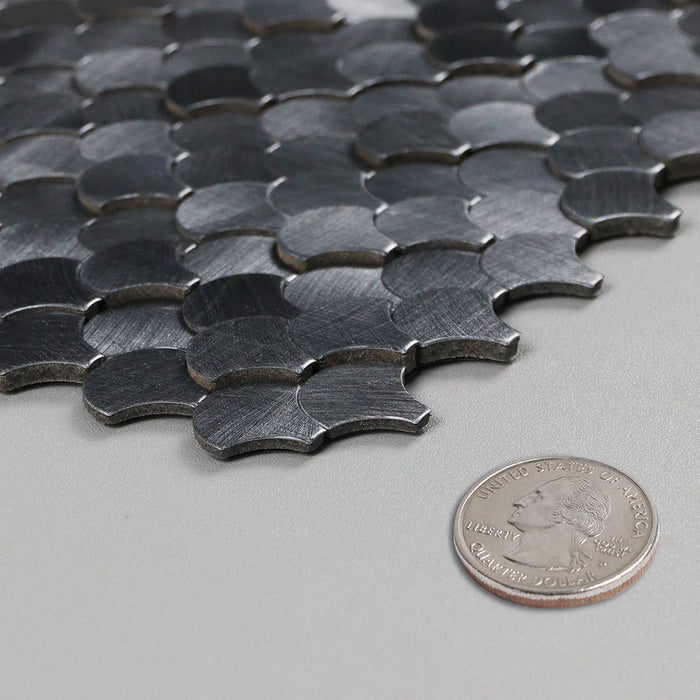 Ener-J Reflective Scallop-Pattern Peel & Stick Aluminum Tile, Size: 295 x 300 x 4 mm (Pack of 4)