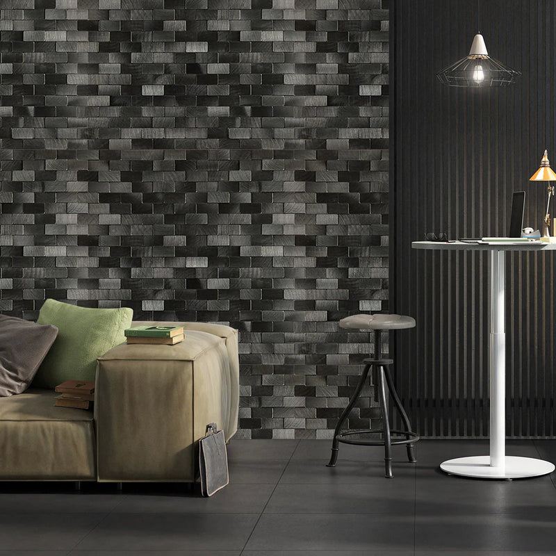 Ener-J Urban Alloy Pattern Peel & Stick Aluminum Tile, Size:300 x 300 x 4 mm (Pack of 4)