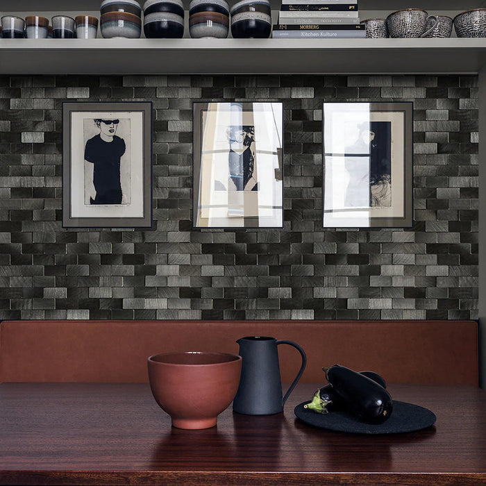 Ener-J Urban Alloy Pattern Peel & Stick Aluminum Tile, Size:300 x 300 x 4 mm (Pack of 4)