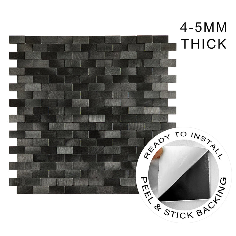Ener-J Urban Alloy Pattern Peel & Stick Aluminum Tile, Size:300 x 300 x 4 mm (Pack of 4)