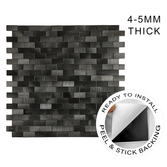 Ener-J Urban Alloy Pattern Peel & Stick Aluminum Tile, Size:300 x 300 x 4 mm (Pack of 4)