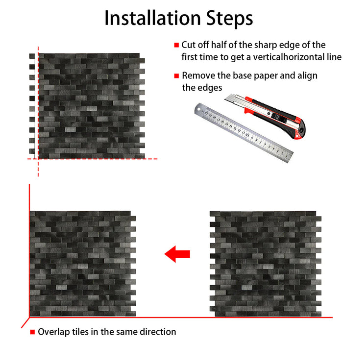 Ener-J Urban Alloy Pattern Peel & Stick Aluminum Tile, Size:300 x 300 x 4 mm (Pack of 4)