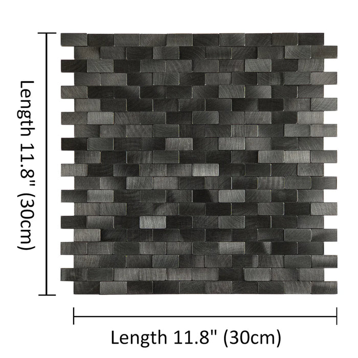 Ener-J Urban Alloy Pattern Peel & Stick Aluminum Tile, Size:300 x 300 x 4 mm (Pack of 4)