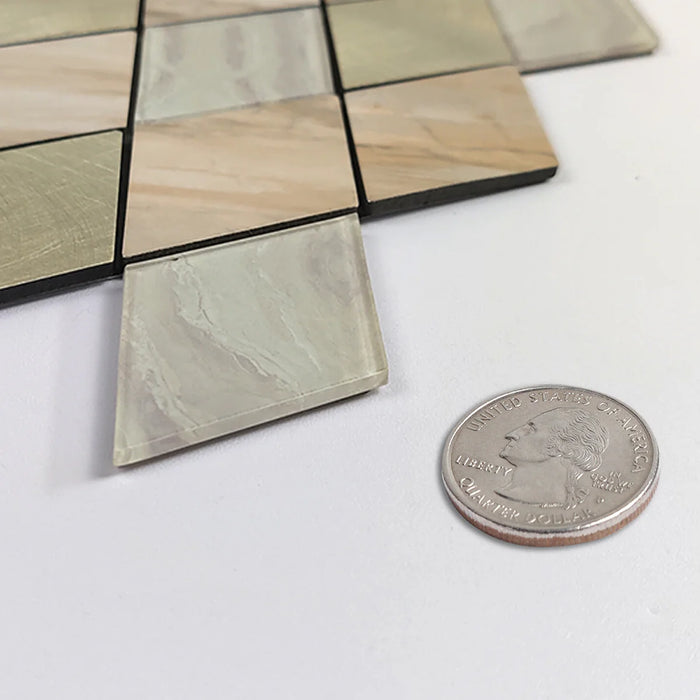 Ener-J Rose Gold Slate Diamond Pattern Peel & Stick Aluminum Tile, Size:295 x 295 x 4.5 mm (Pack of 4)