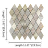 Ener-J Rose Gold Slate Diamond Pattern Peel & Stick Aluminum Tile, Size:295 x 295 x 4.5 mm (Pack of 4)