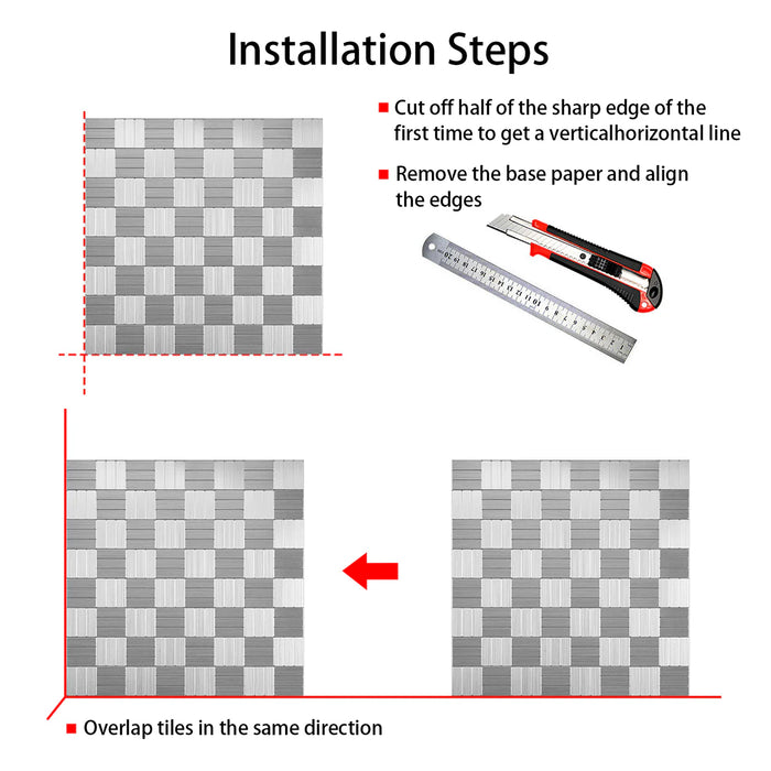 Ener-J Linear Glow Peel & Stick Aluminum Tile, Size: 300 x 300 x 4 mm (Pack of 4)