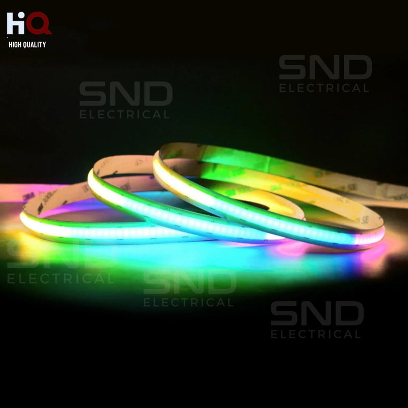 LED COB Strip Light IP20 with 24V 672 LEDs/M, 10W/M, CRI 90-92, RGB