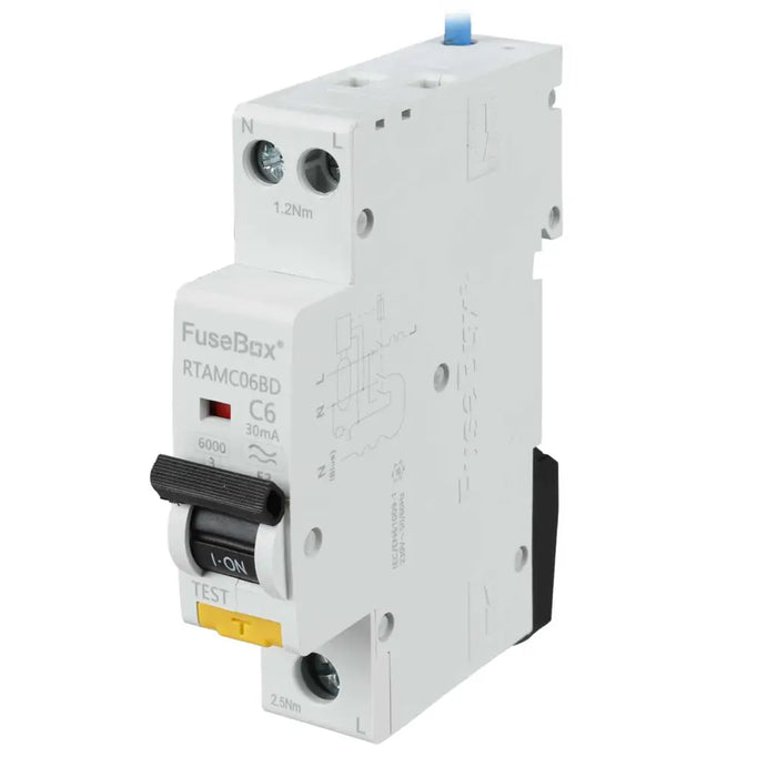FuseBox RCBO Type A 30mA 6kA – C Curve (6A to 40A) | Bi-Directional Series