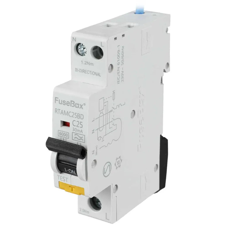 FuseBox RCBO Type A 30mA 6kA – C Curve (6A to 40A) | Bi-Directional Series