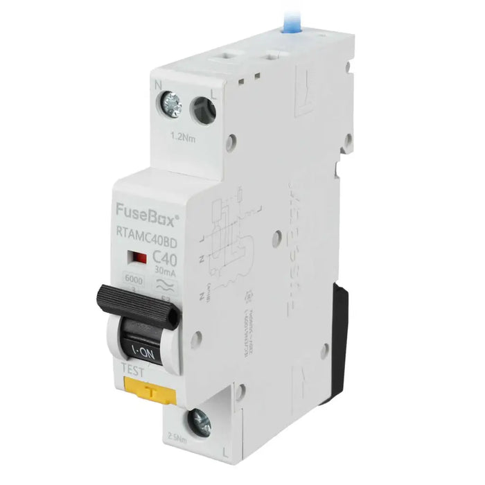 FuseBox RCBO Type A 30mA 6kA – C Curve (6A to 40A) | Bi-Directional Series