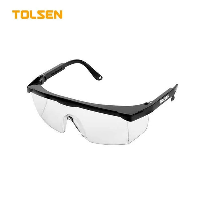 Tolsen Safety Goggle Clear Wrap Around Frame (Black Frame)