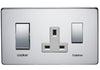 Crabtree 7521/SC Satin Chrome 45A Switch 13A Socket Cooker Control Unit