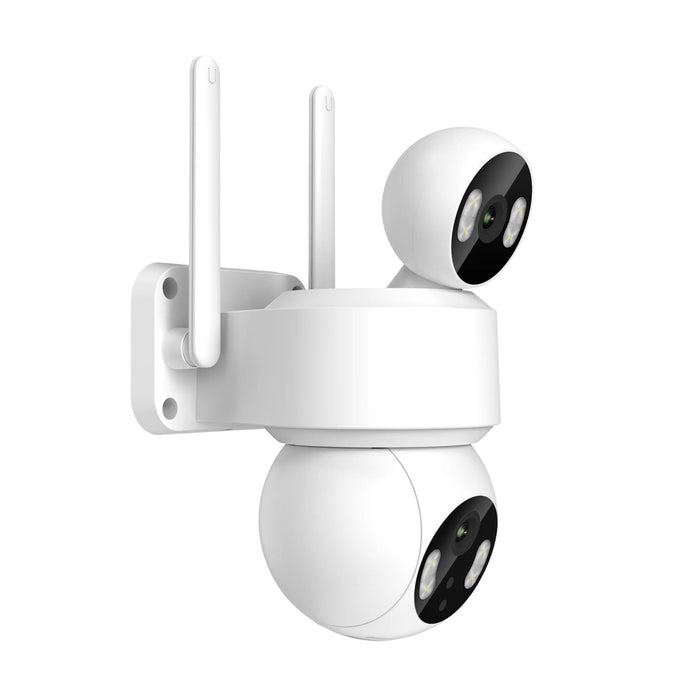 Ener-J Smart Wi-Fi Dual Lens Outdoor Dome IP Camera White Housing IP65