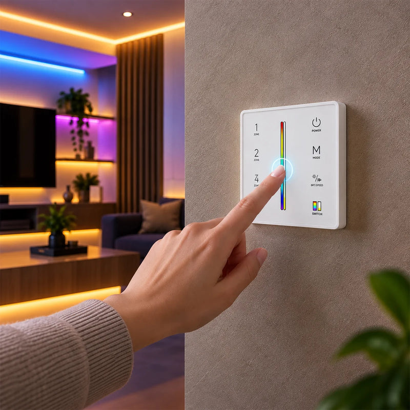 Ener-J RF Wall Remote Control Panel for CCT, RGB, RGBW & RGB+CCT LED Strip Lights