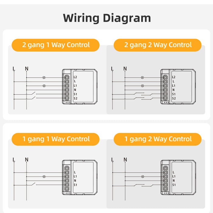 Ener-J Smart WiFi+BLE 1CH Light Switch Module (Max 1 x 150W). Dimmable