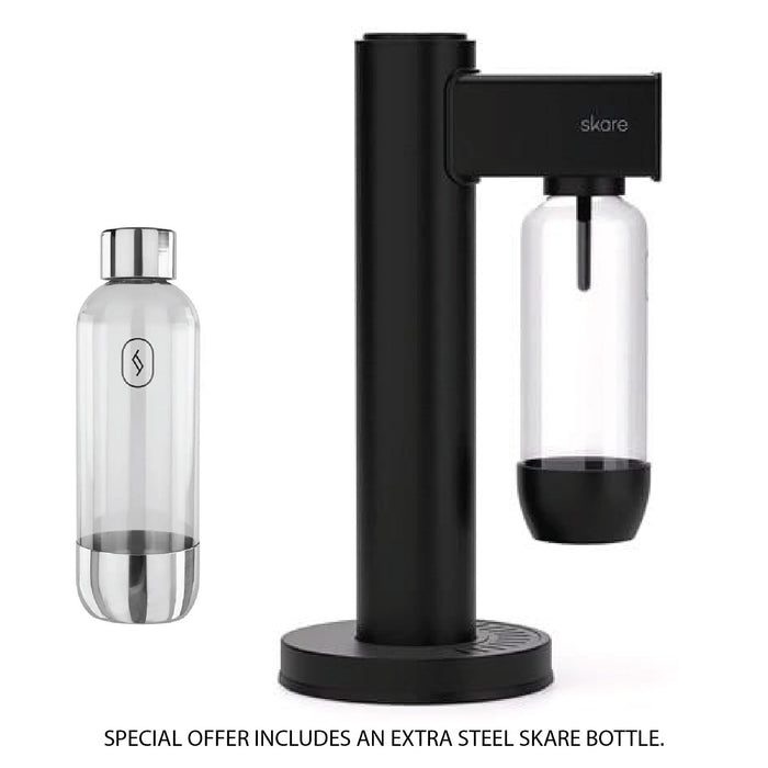 Skare Soda Maker 2 Water Carbonator with 2 Included Water Bottles - Black