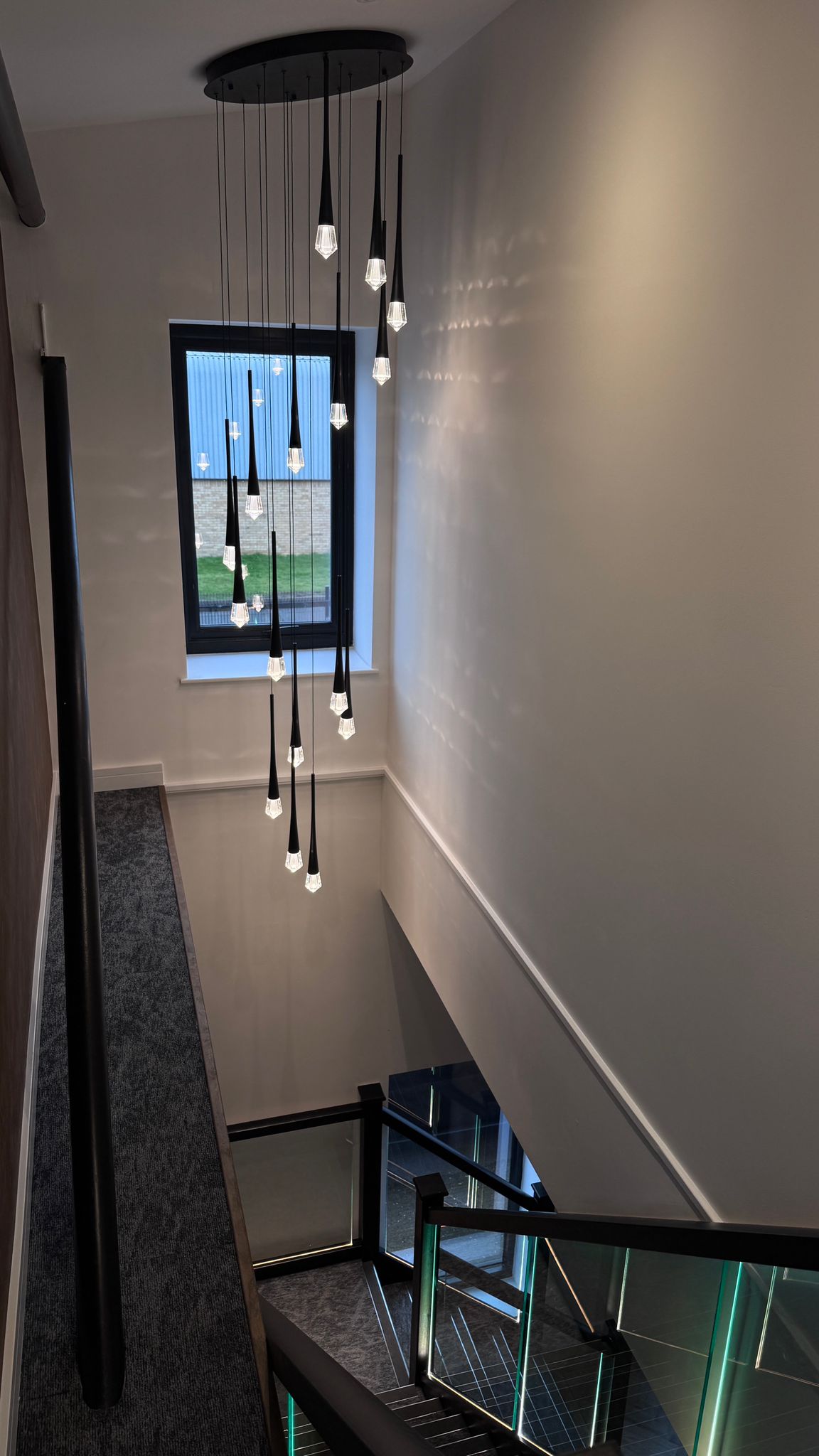 Spear 16 Light LED Crystal Stairwell Light