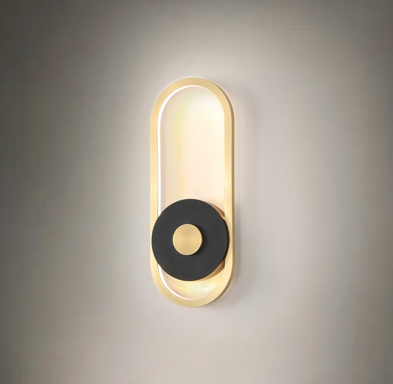 Seville Gold & Black LED IP65 Wall Light - Small