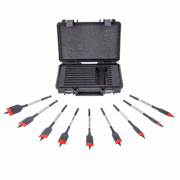 CK T2953 9 Piece Vorteck Fast Flat Wood Bit Set 12-32mm