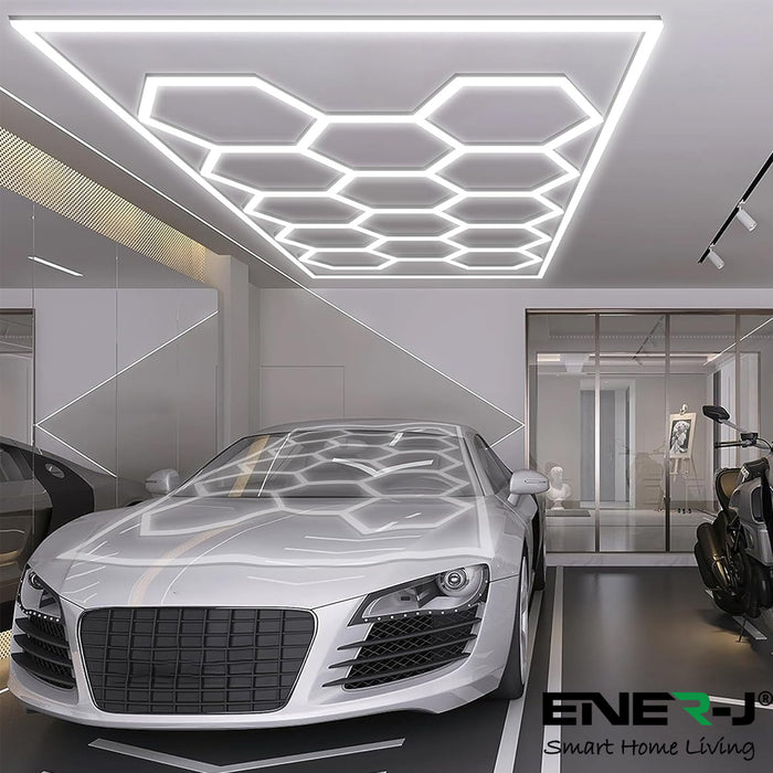 Ener-j 600W Car Showroom Light 440mm*23.6mm *38.1mm(57pcs)+1175mm*23.6mm *38.1mm(12pcs),PC T5 Tubes, 6500K, 100-120lm/W