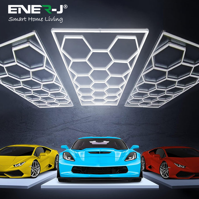 Ener-j 600W Car Showroom Light 440mm*23.6mm *38.1mm(57pcs)+1175mm*23.6mm *38.1mm(12pcs),PC T5 Tubes, 6500K, 100-120lm/W