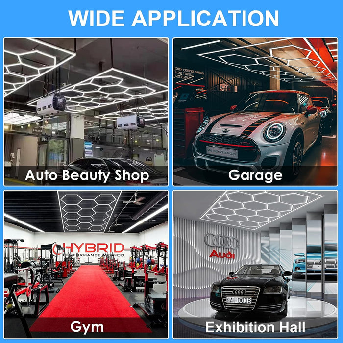 Ener-j 600W Car Showroom Light 440mm*23.6mm *38.1mm(57pcs)+1175mm*23.6mm *38.1mm(12pcs),PC T5 Tubes, 6500K, 100-120lm/W