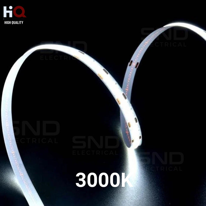 Ener-J 12V COB LED Strip Light with 300 LEDs/M. 10W/M, 1100lm/M CRI 90-92, 3000K