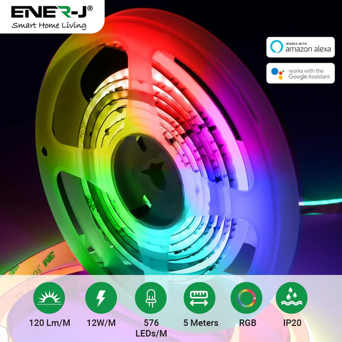 Ener-J Smart Plug & Play Digital RGB COB LED Strip Light Kit T498