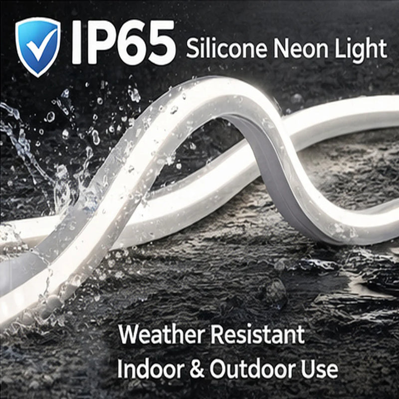 30 Meters 24V Silicon Neon Strip, IP65 Clips & 5 connector cable, White