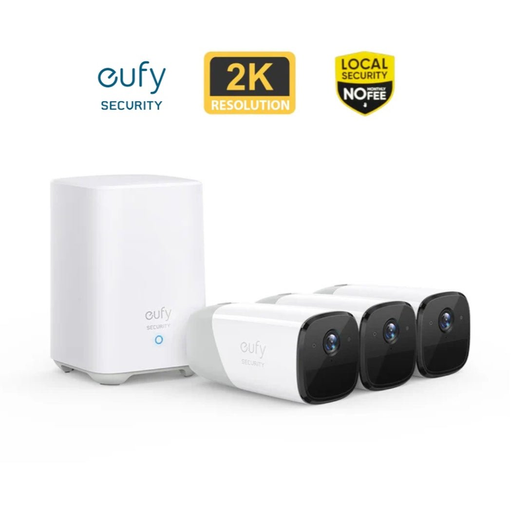 EufyCam 2 Pro - 3 Cam Kit with HomeBase 2 (2K)