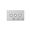 Hilton 3 Gang Screwless Empty Dimmer Plate