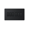 Hilton 10A 6 Gang 2 Way Screwless Light Switch – Matt Black with Black Insert