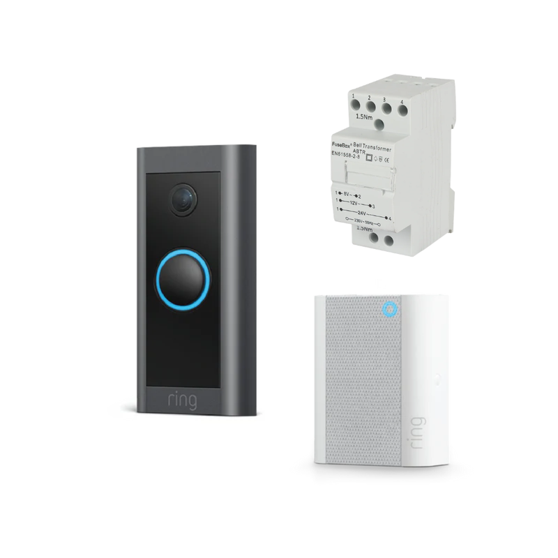 Ring Video Doorbell Wired With Chime Pro & DIN RAIL Transformer BUNDLE