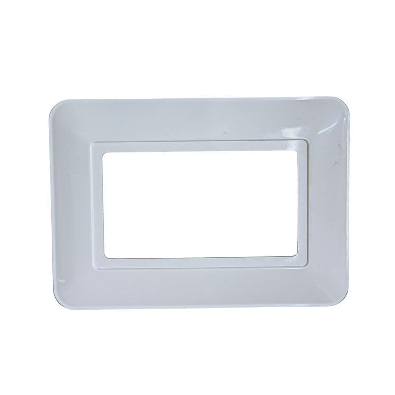 Hilton 2 Gang Rounded Edge Finger Plate / Surround — White