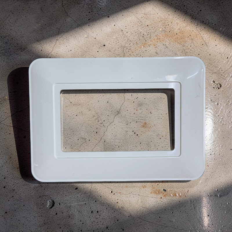 Hilton 2 Gang Rounded Edge Finger Plate / Surround — White