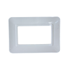 Hilton 2 Gang Rounded Edge Finger Plate / Surround — White