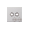 Hilton 2 Gang Screwless Empty Dimmer Plate