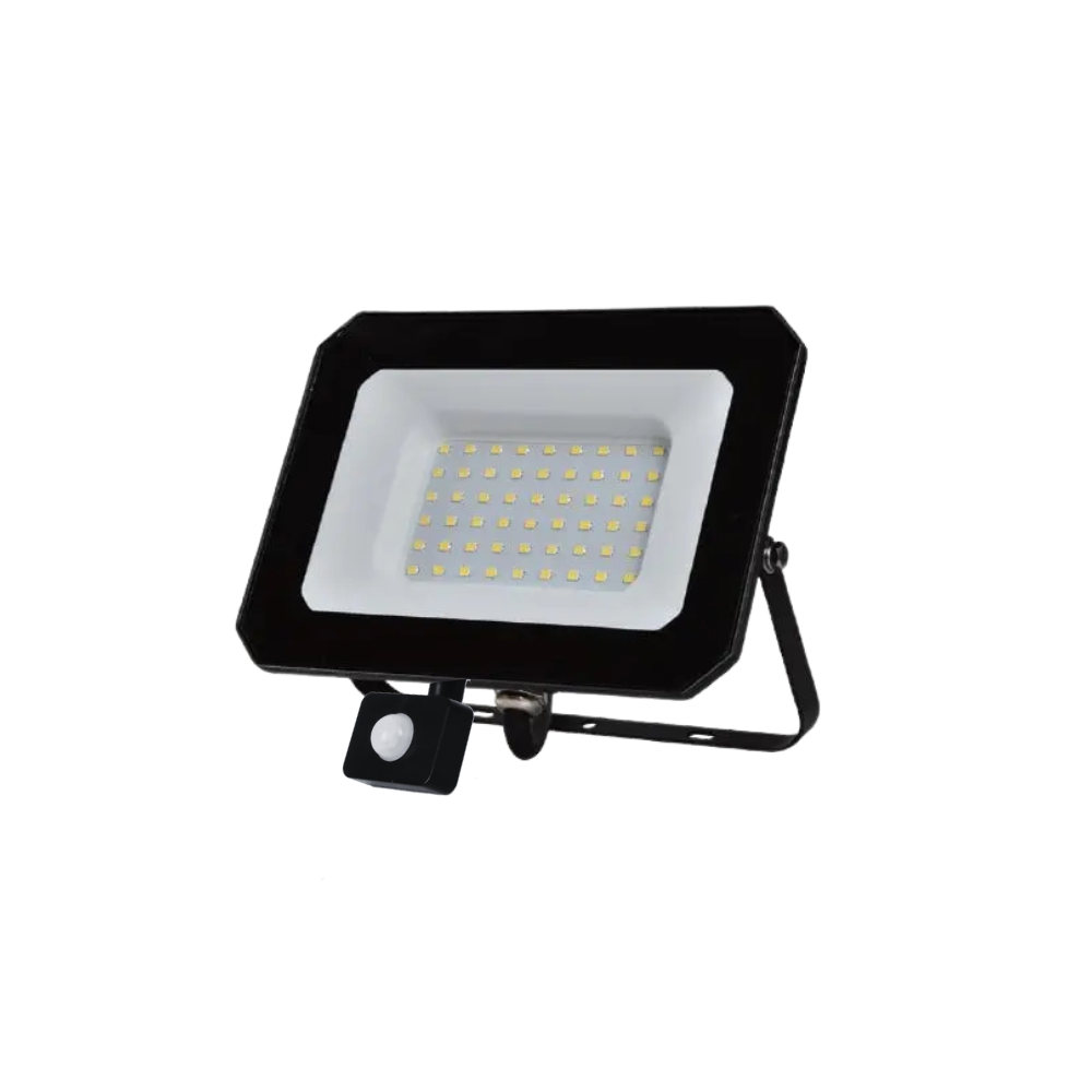 Megalux 50W LED Floodlight 6500K Black (PIR Sensor)