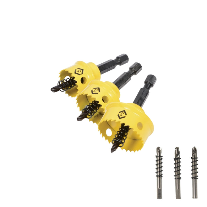 CK Tools Sheet Steel Holesaw Set (3 Pcs) with Pilot Drill Bit & Spring (FOC)