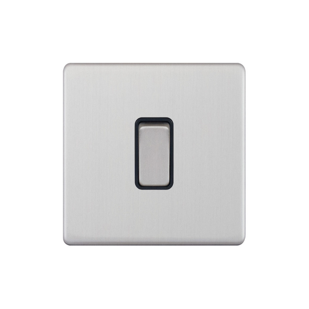 Hilton 10A Intermediate Switch - Brush Chrome with Black Insert