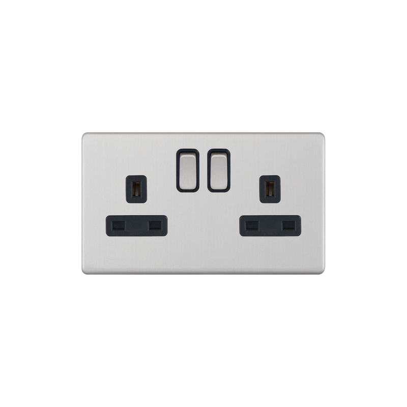 Hilton 13 Amp Double Socket Outlet DP Switched