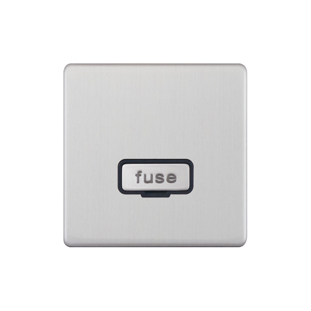 Hilton 13A Fused Connection Unit - Brush Chrome with Black Insert
