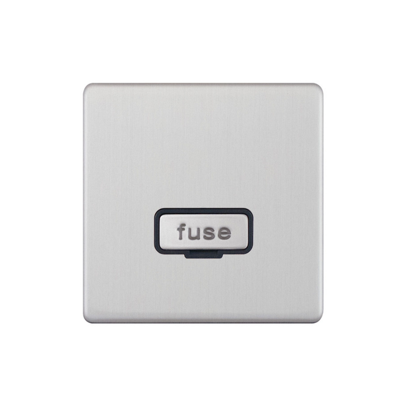 Hilton 13A Fused Connection Unit - Brush Chrome with Black Insert